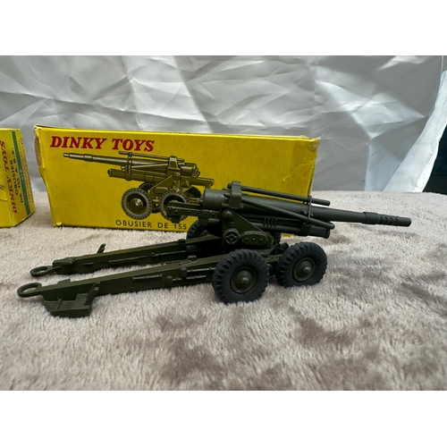 57 - Pair of French Dinky 819  155mm Howitzer ABS Guns (Mint & Boxed)