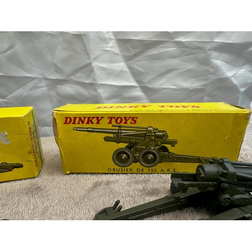 57 - Pair of French Dinky 819  155mm Howitzer ABS Guns (Mint & Boxed)