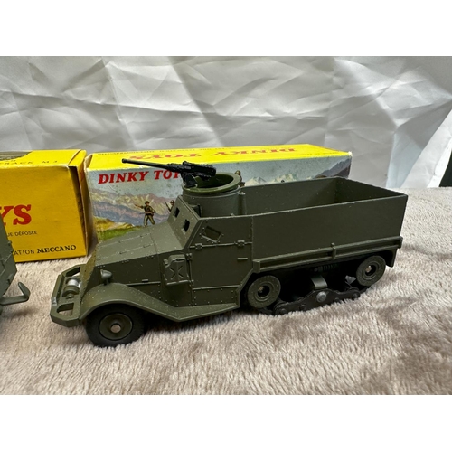 60 - Quantity of 3 French Dinky 822 US M3 Half Track Truck Mint with Fair / Mint Cond. Boxes