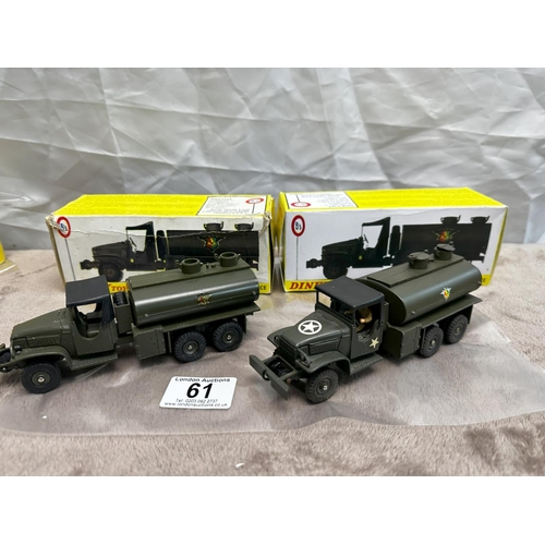 61 - Pair of French Dinky 823 GMC Military Tankers