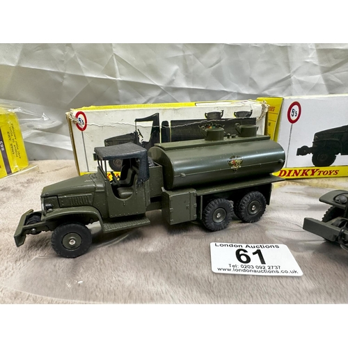 61 - Pair of French Dinky 823 GMC Military Tankers