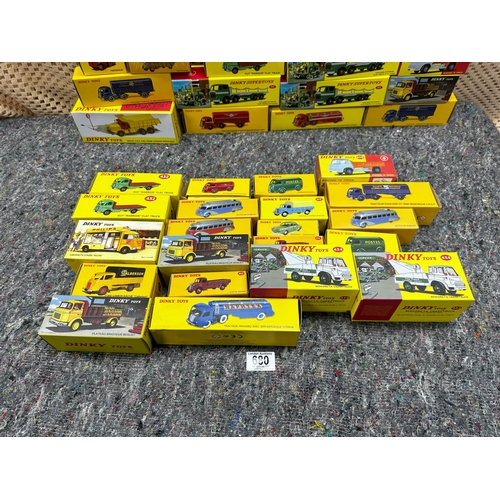 680 - Quantity of 37 Unused New and Boxed Reproduction Dinky Toys incl. French Dinky, Dinky Supertoys etc ... 