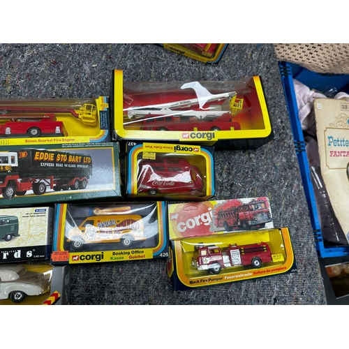 682 - Good Collection of Mint & Boxed Cars and Vehicles incl. Corgi, Maisto, Harrods etc