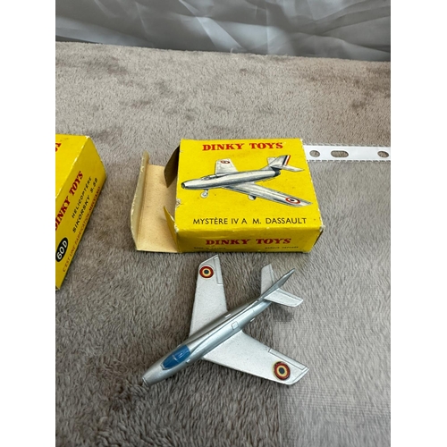 71 - Group of 4 French Dinky Planes (All Mint and boxed) 60A Marcel Dassault Fighter, 60B Vautour Fighter... 