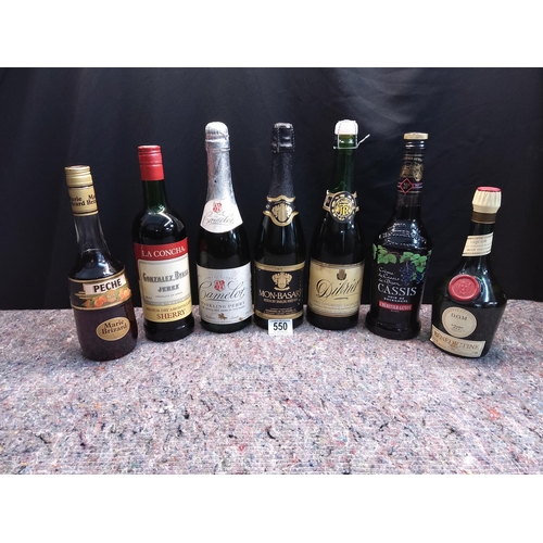 550 - Mixed Lot of Various Bottles incl.Sherry