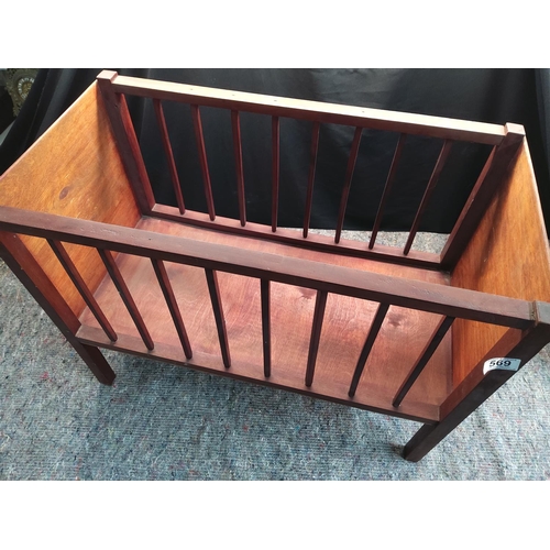 569 - Vintage Wooden Dolls Cot