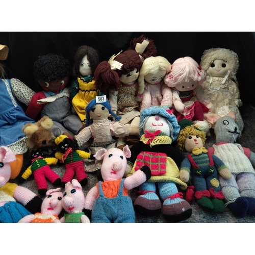 583 - Good Lot of Vintage Dolls, Soft Toys etc