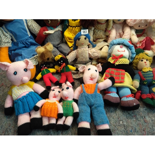 583 - Good Lot of Vintage Dolls, Soft Toys etc