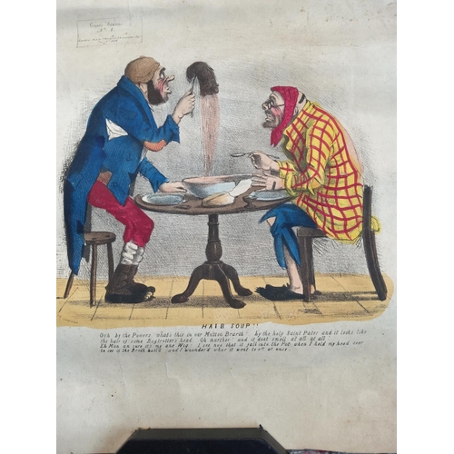 603 - 1834 Caricature Print Titled Hair Soup by CJ Grant