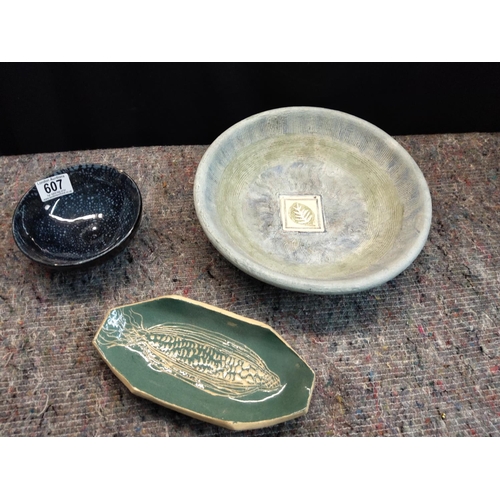 607 - 3 Vintage Pieces of Studio Pottery