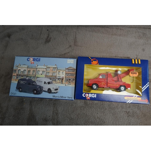 153 - 3 M & B Corgi Car Sets including Morris Minor Van