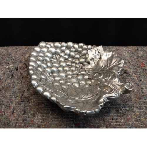 372 - Vintage Cast Pewter Strawberry Dish