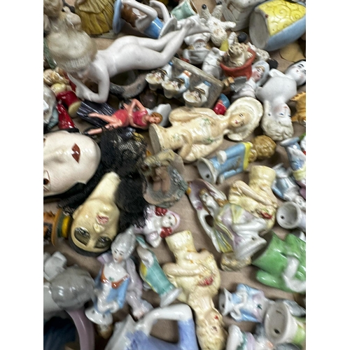 706 - Good Mixed Lot to contain a collection of Art Deco Pin Cushions, Various Miniatures, Bisque Deco Lad... 