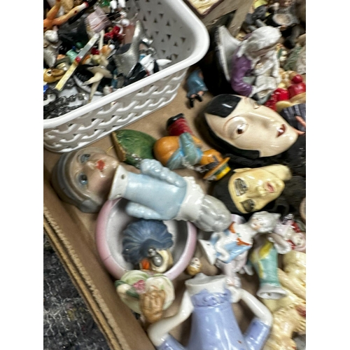 706 - Good Mixed Lot to contain a collection of Art Deco Pin Cushions, Various Miniatures, Bisque Deco Lad... 