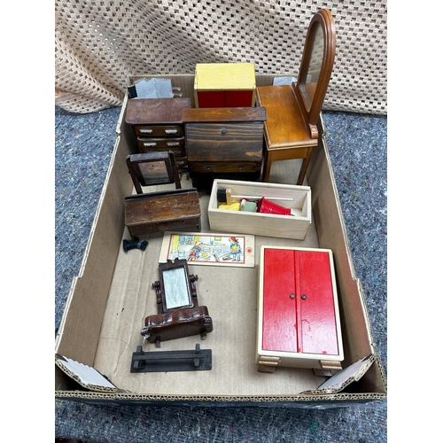 711 - Lot of Various Good Quality Wooden Dolls House Furniture