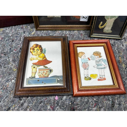 712 - Lot of Various Art Deco Prints, Embroideries etc