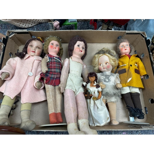 727 - A lot of 13 various Dolls including Rexard &Terre De Retz Art Deco Half Doll