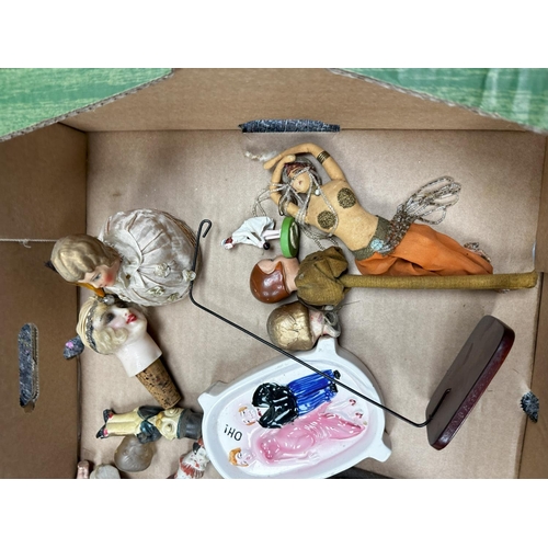 731 - Good Lot of Vintage Dolls and other various items inc Lime Stone carving Art Deco Miniatures Etc