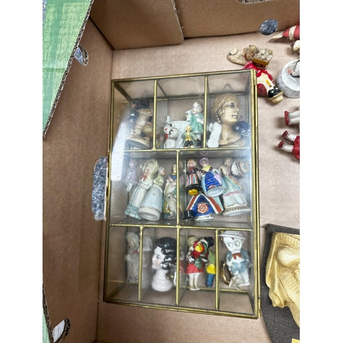 731 - Good Lot of Vintage Dolls and other various items inc Lime Stone carving Art Deco Miniatures Etc