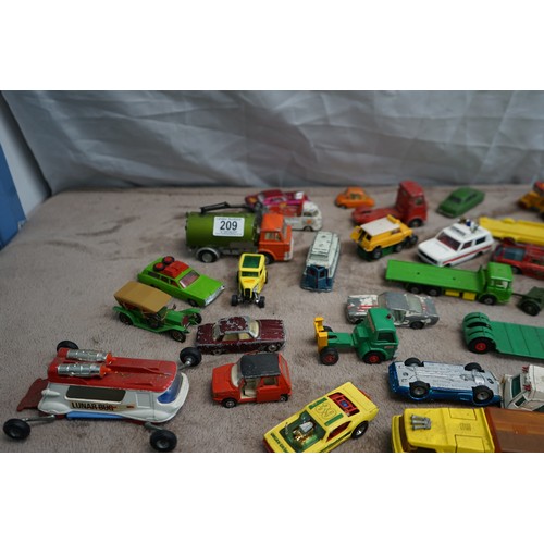 209 - Good lot of Diecast Cars incl. Dinky, Corgi, Matchbox etc