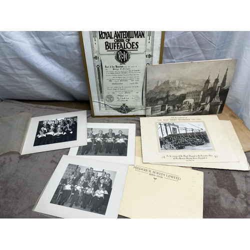 106 - Assorted Masonic Items incl. Photographs, Certificate etc