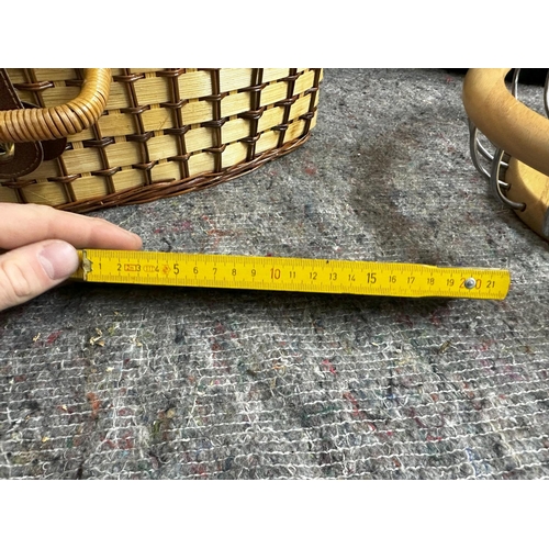 604 - Formano Fruit Bowl, Vintage Picnic Basket & a Folding Ruler