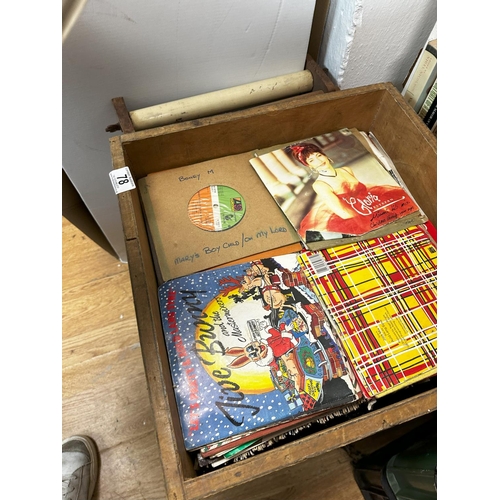 78 - Wooden Crate Containing a Large Quantity of Vinyl Records mostly 7