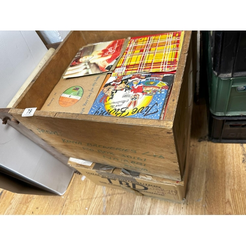 78 - Wooden Crate Containing a Large Quantity of Vinyl Records mostly 7