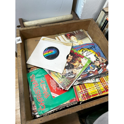 78 - Wooden Crate Containing a Large Quantity of Vinyl Records mostly 7