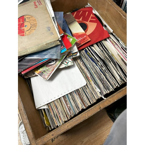 78 - Wooden Crate Containing a Large Quantity of Vinyl Records mostly 7