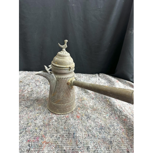 840 - Antique Brass Middle Eastern Coffee Pot