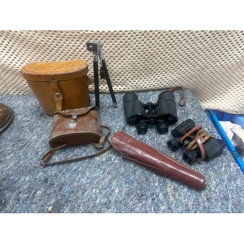 861 - Two Pairs of Vintage Binoculars and a Vintage Camera Tripod