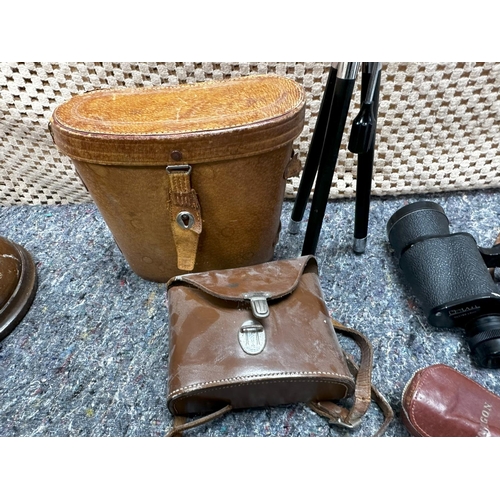 861 - Two Pairs of Vintage Binoculars and a Vintage Camera Tripod