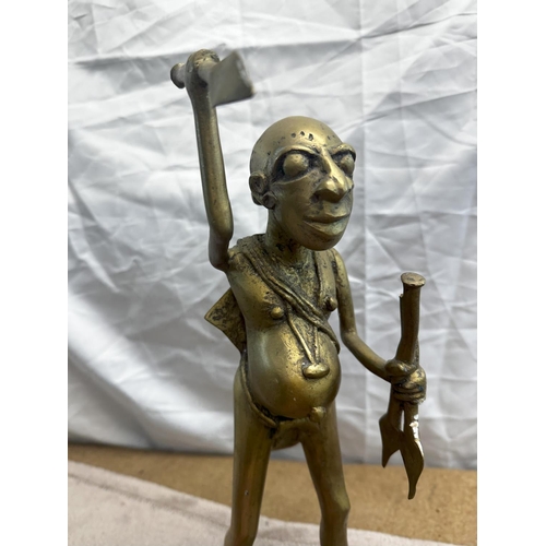 89 - African Benin Bronze Figurine 34cm