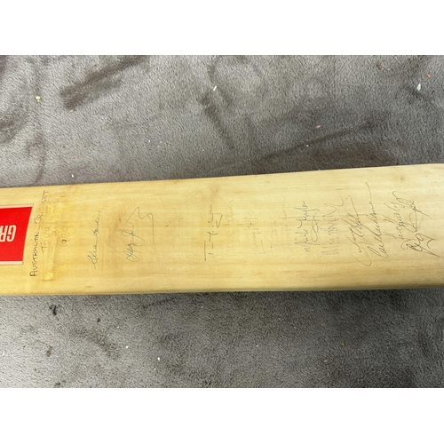 99 - England Cricket Print & a Signed Cricket Bat from the 1989 Australian Tour