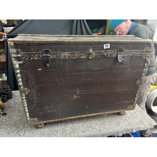 524 - Good Steamer Trunk with Original Lining etc