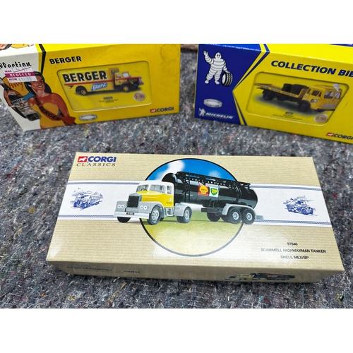 671 - Mint & Boxed: Corgi Collection Bibendum Collection Berger & Classics Scammel Highwayman Tanker