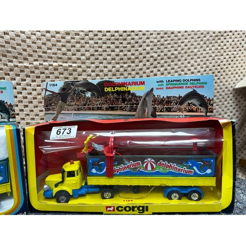 673 - Pair of M & B Corgi Dolphinarium Lorry's