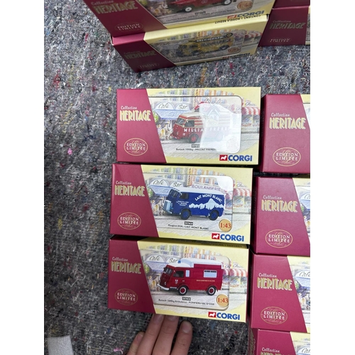 674 - Box Containing 16 New and Boxed Corgi Heritage Ltd Edition French Diecast Vehicles