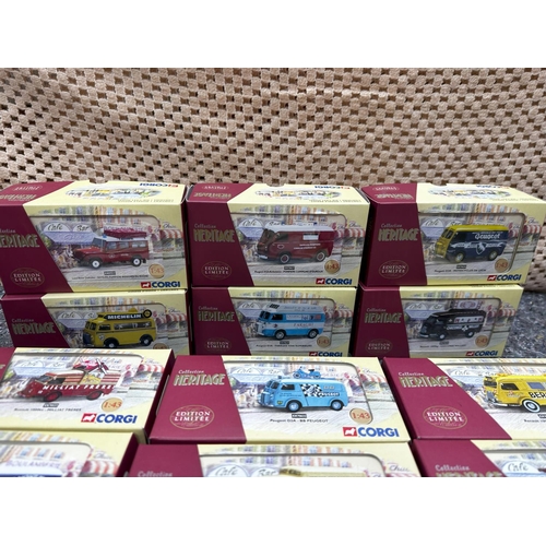 674 - Box Containing 16 New and Boxed Corgi Heritage Ltd Edition French Diecast Vehicles