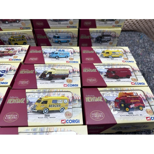 674 - Box Containing 16 New and Boxed Corgi Heritage Ltd Edition French Diecast Vehicles