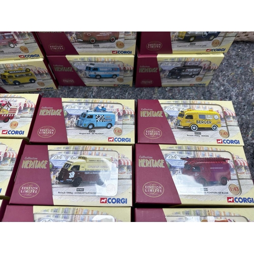 674 - Box Containing 16 New and Boxed Corgi Heritage Ltd Edition French Diecast Vehicles