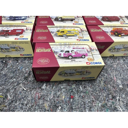 674 - Box Containing 16 New and Boxed Corgi Heritage Ltd Edition French Diecast Vehicles