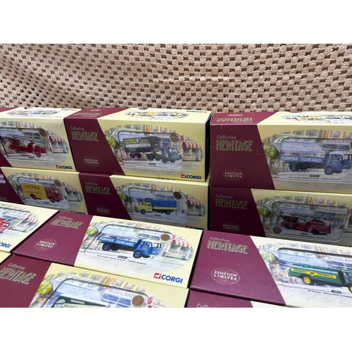 675 - Box Containing 15 New and Boxed Corgi Heritage Ltd Edition French Diecast Vehicles