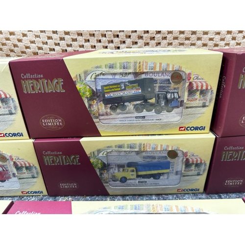 675 - Box Containing 15 New and Boxed Corgi Heritage Ltd Edition French Diecast Vehicles