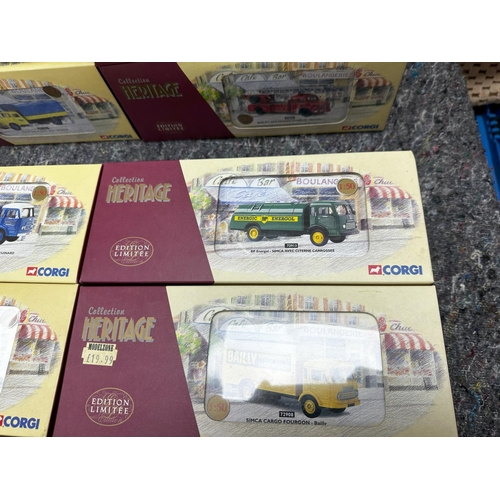 675 - Box Containing 15 New and Boxed Corgi Heritage Ltd Edition French Diecast Vehicles