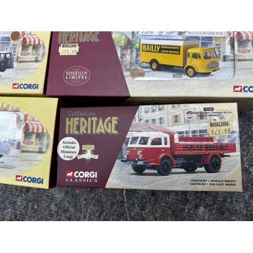 675 - Box Containing 15 New and Boxed Corgi Heritage Ltd Edition French Diecast Vehicles