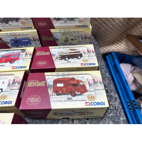 676 - Box Containing 14 New and Boxed Corgi Heritage Ltd Edition French Diecast Vehicles