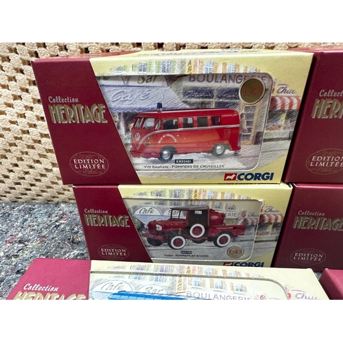 676 - Box Containing 14 New and Boxed Corgi Heritage Ltd Edition French Diecast Vehicles