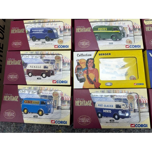 677 - Box Containing 24 New and Boxed Corgi Heritage Ltd Edition French Diecast Vehicles